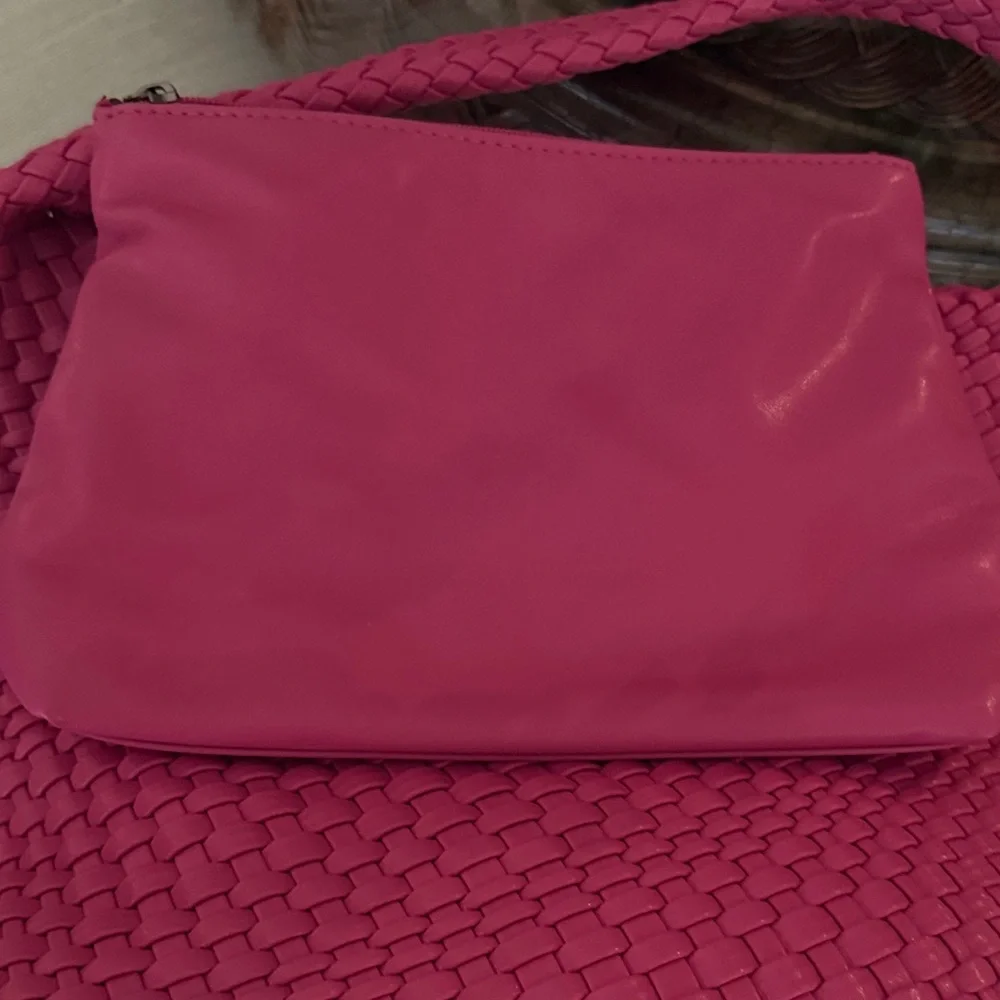 Hot Pink Woven Tote Bag - Picture 2 of 2